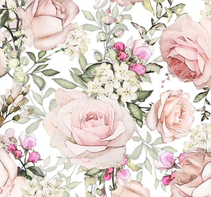 Blush floral rose fabric