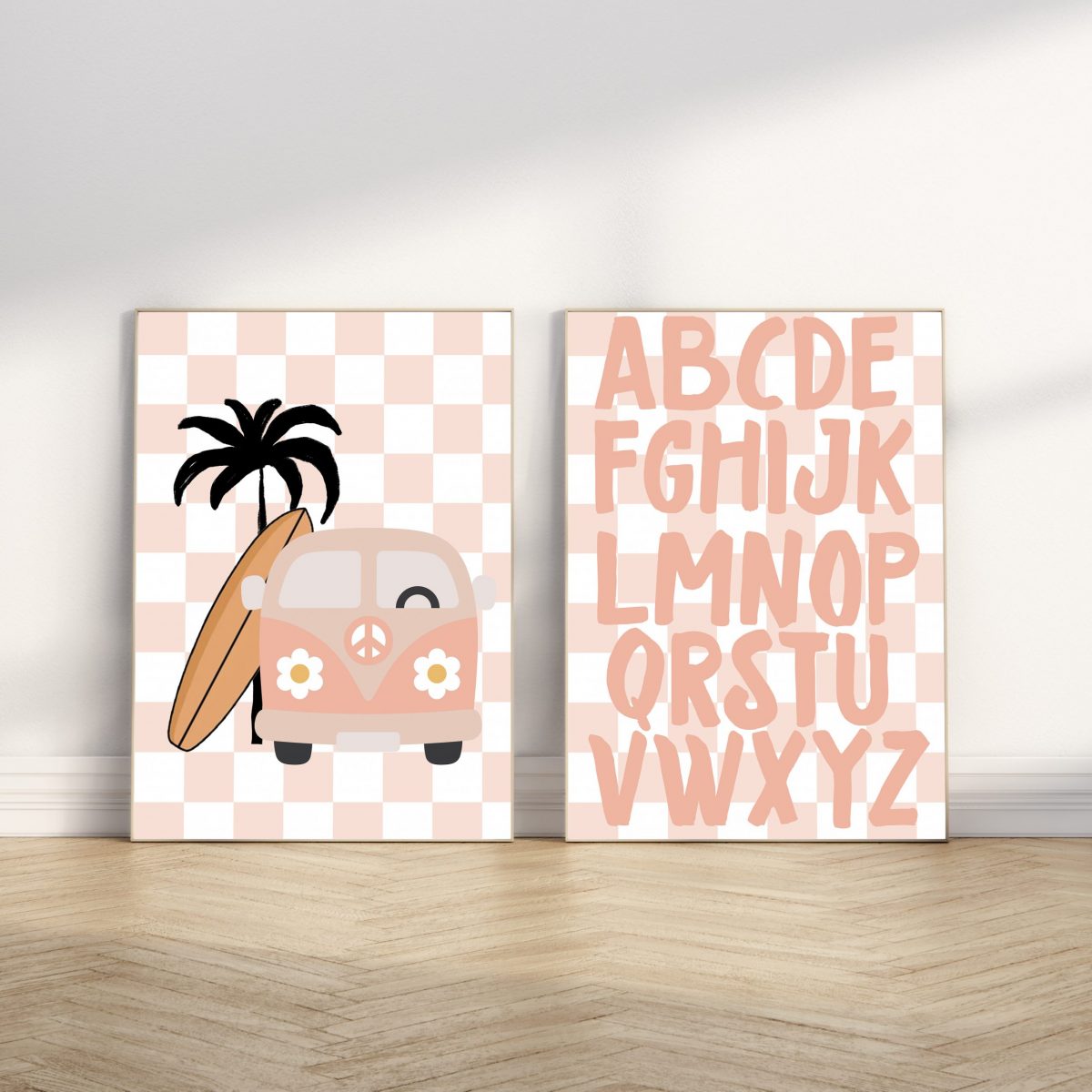 Girls Alphabet Print, Alphabet Poster, Nursery Wall Art, Kids Room