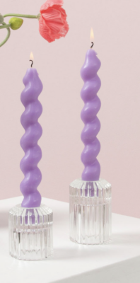 purple spiral candles