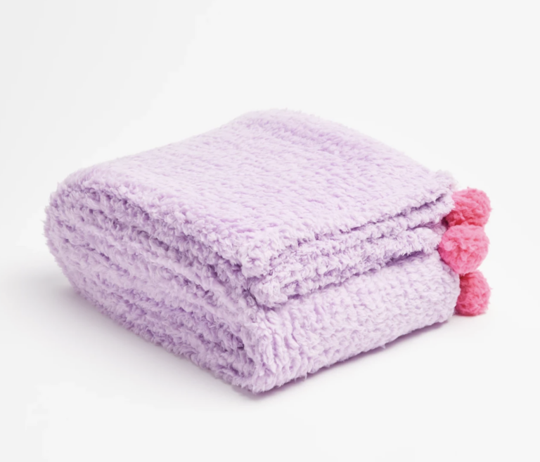 lilac teddy throw